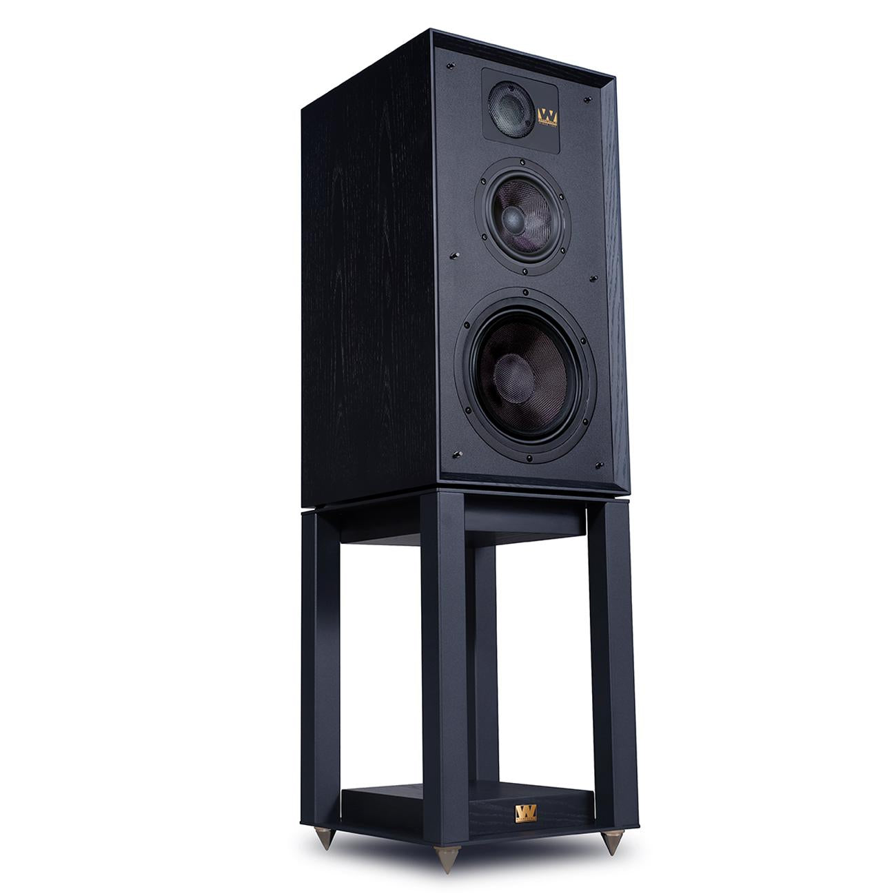Wharfedale Heritage Series Linton Stand Mount Speakers Black Oak at Audio Influence